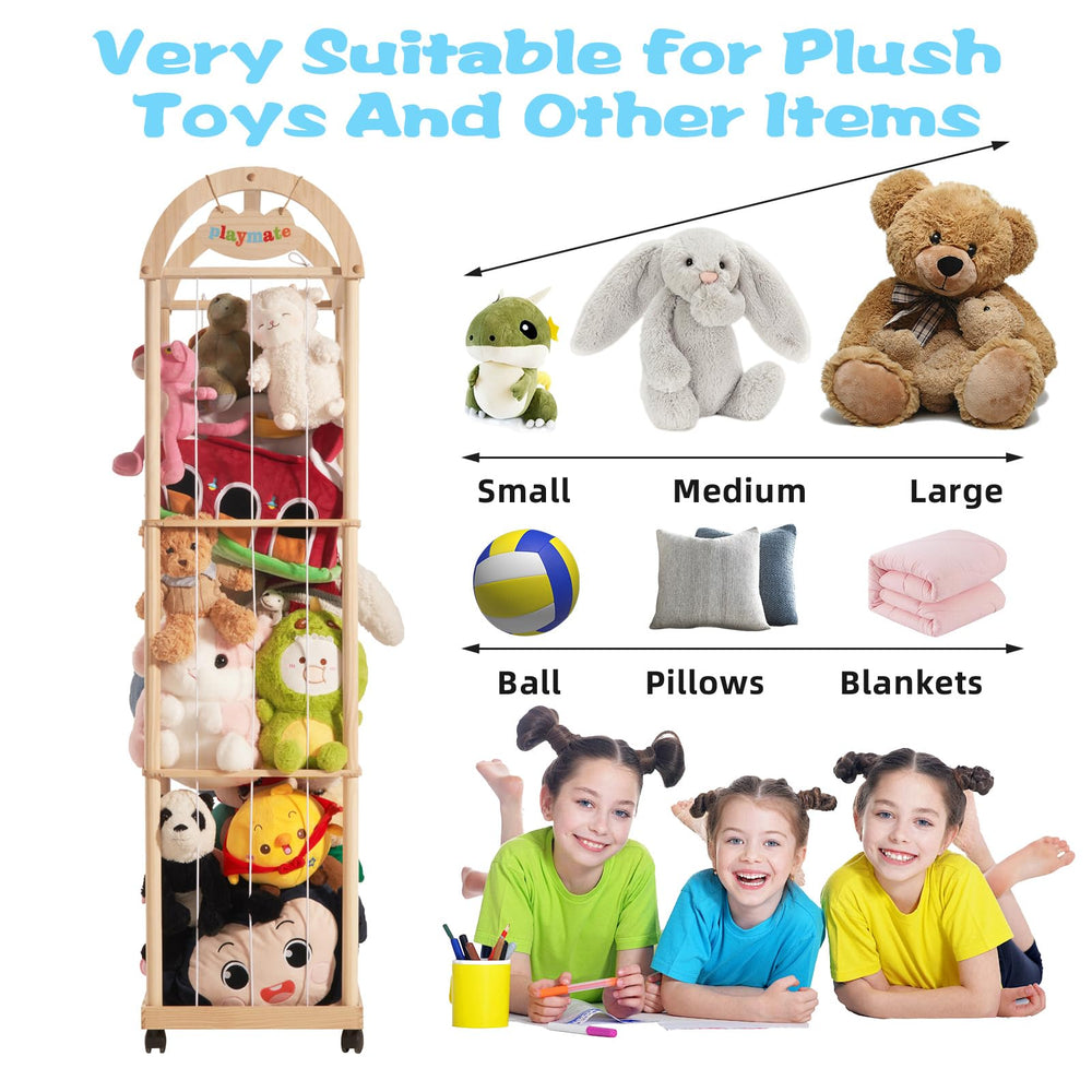 Quewoll Large stuffed animal storage organizer—open-bin design offers easy access to plush toys.