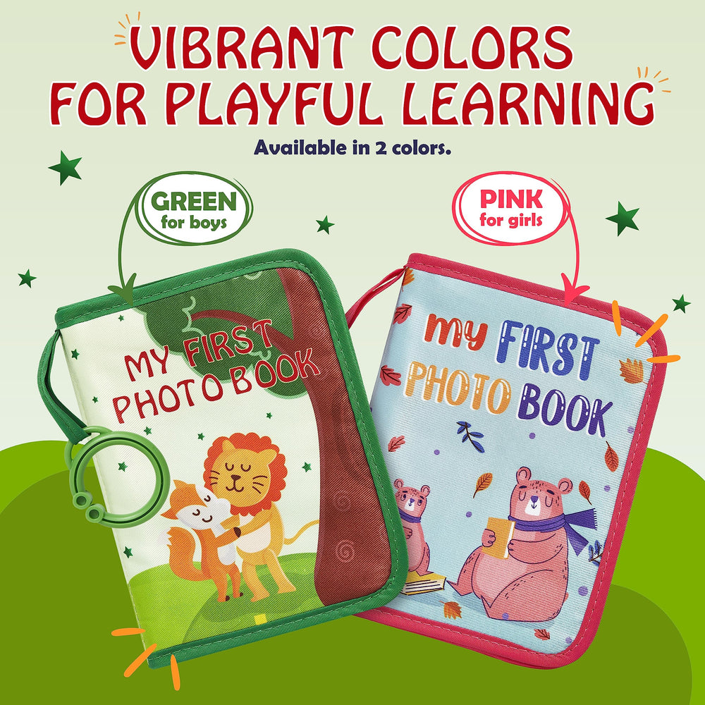 Quiet Book Club memory album woodland imagery enhances keepsake for new parents.