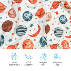 Quiggly organic cotton jersey knit sheet feels ultra-soft and breathable against baby's skin.