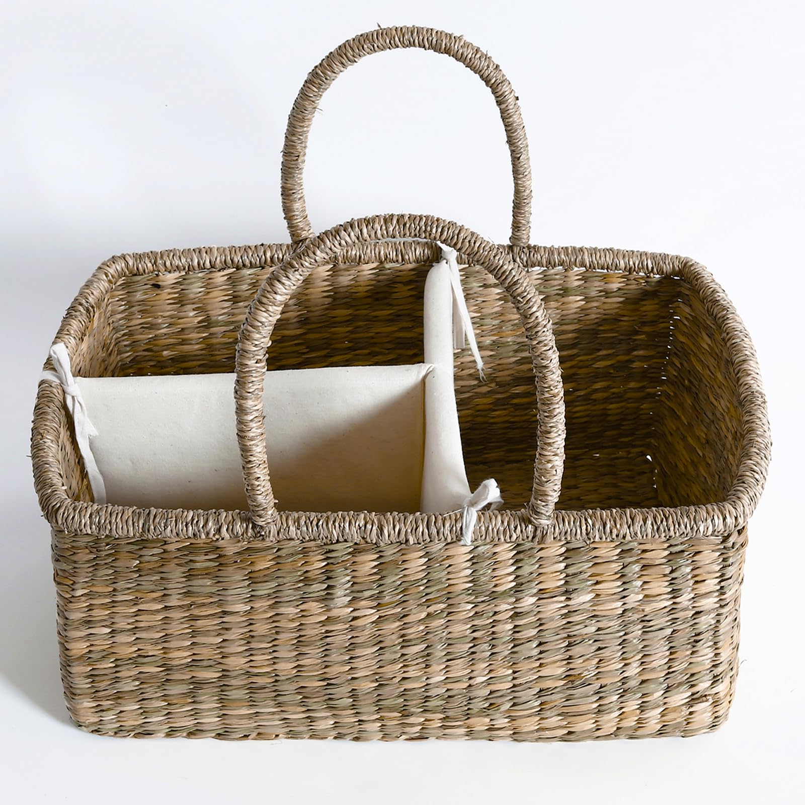 Quincry Premium Wicker Diaper Caddy multi-use setup for nursery organization