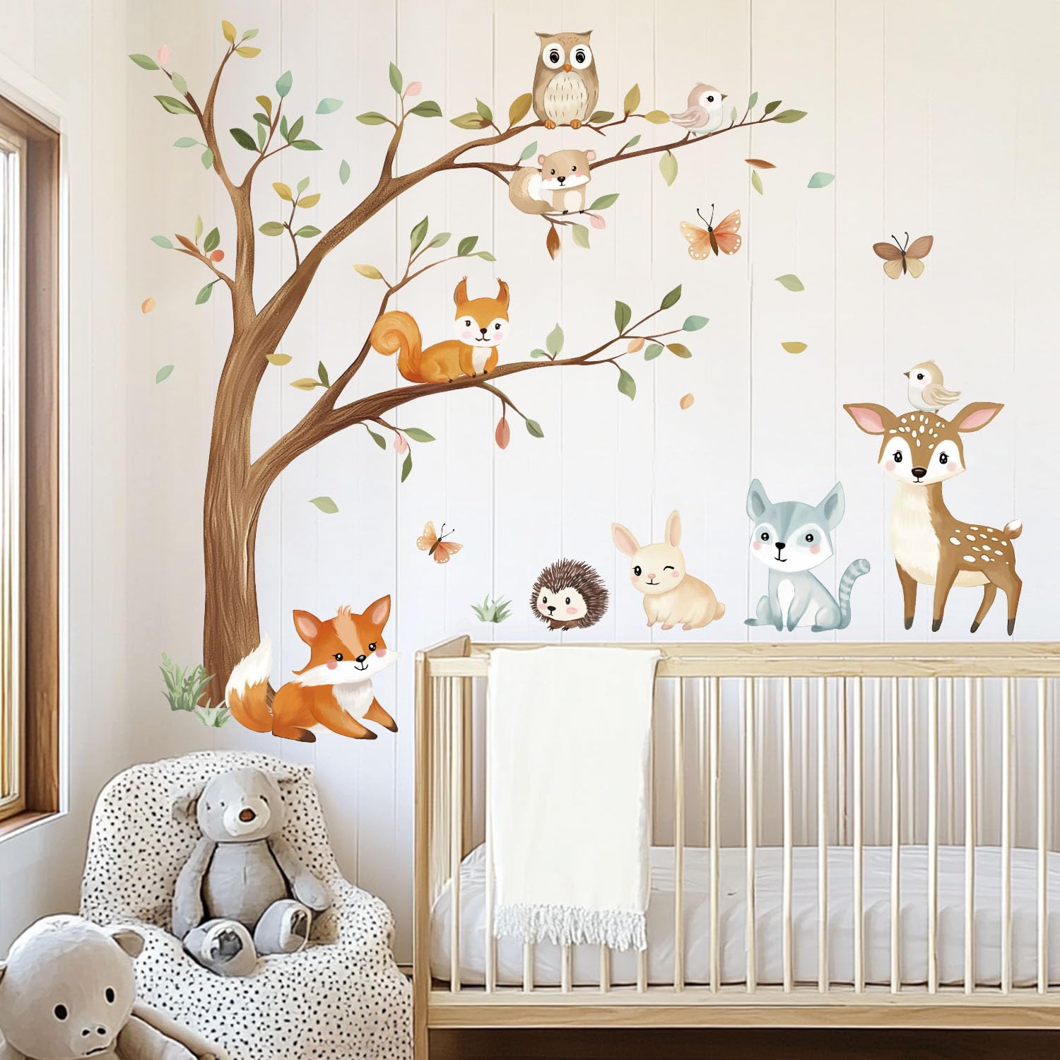 Quinspir colorful tree wall decal complements any woodland themed room.