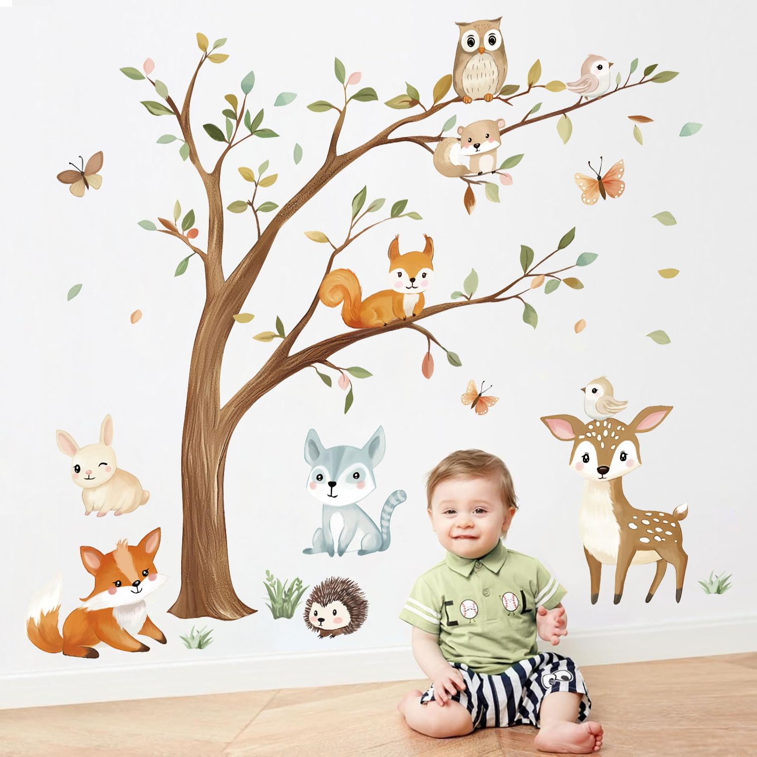 Quinspir forest hedgehog wall decal for nature inspired spaces.