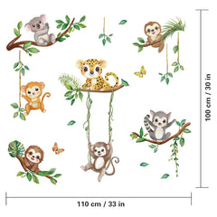 Quinspir Rainforest Sloth wall sticker invites calm reading corners.