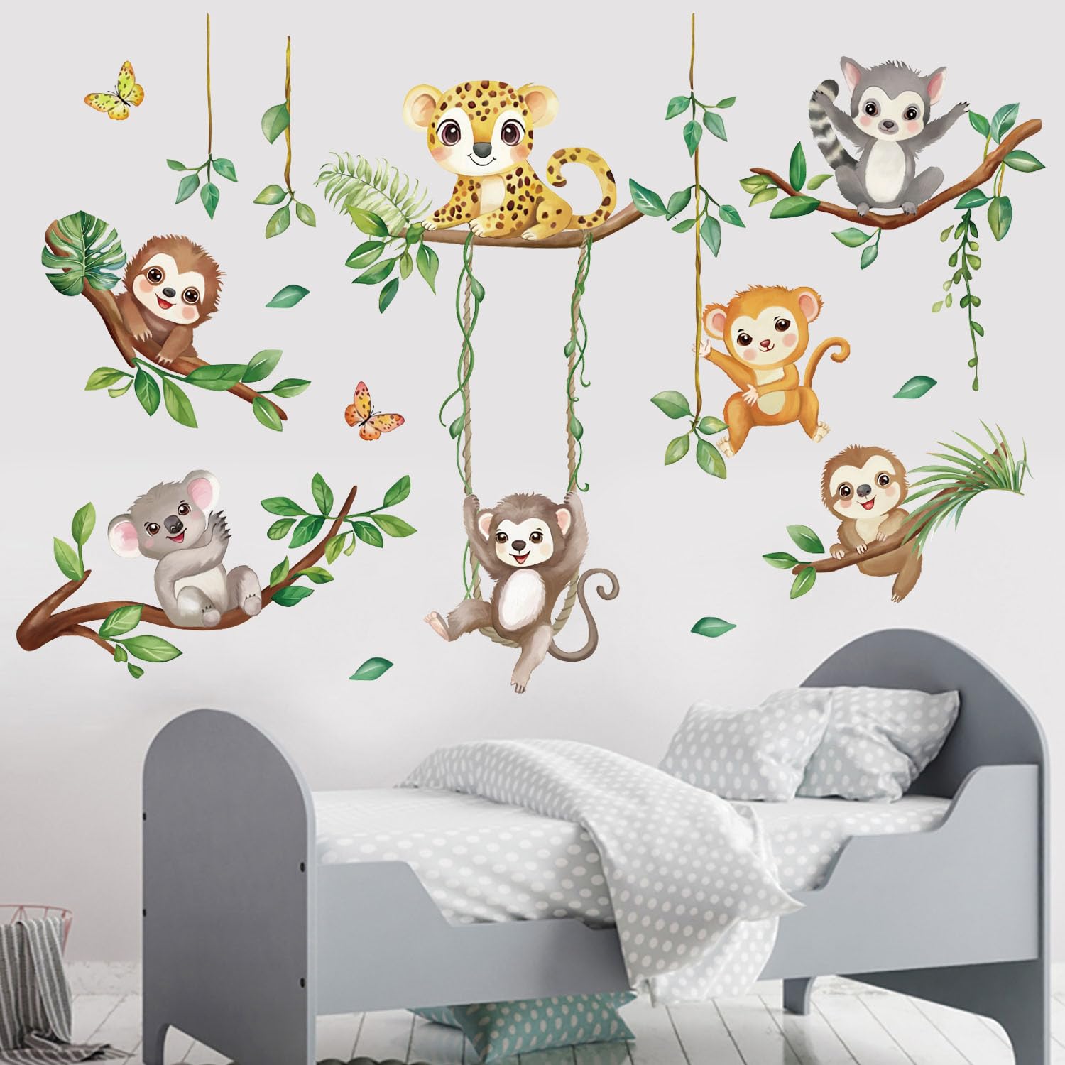 Quinspir Rainforest two-sheet wall sticker set enables easy DIY decor.