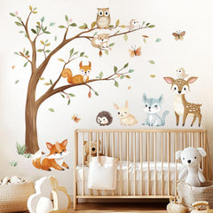 Quinspir woodland squirrel wall sticker enhances bedroom decor and play.