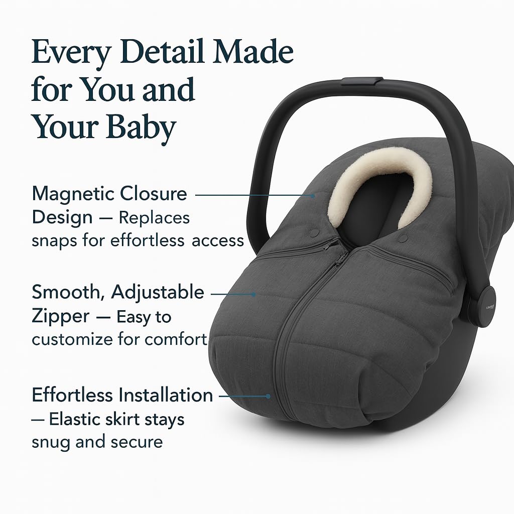 Quintriae elastic attachment secures a quick, snug fit over car seats.