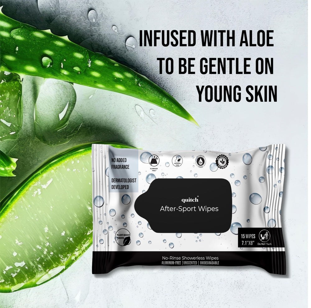 Kid-friendly Quitch After-Sport Wipe ready for family gym bags and quick refresh.