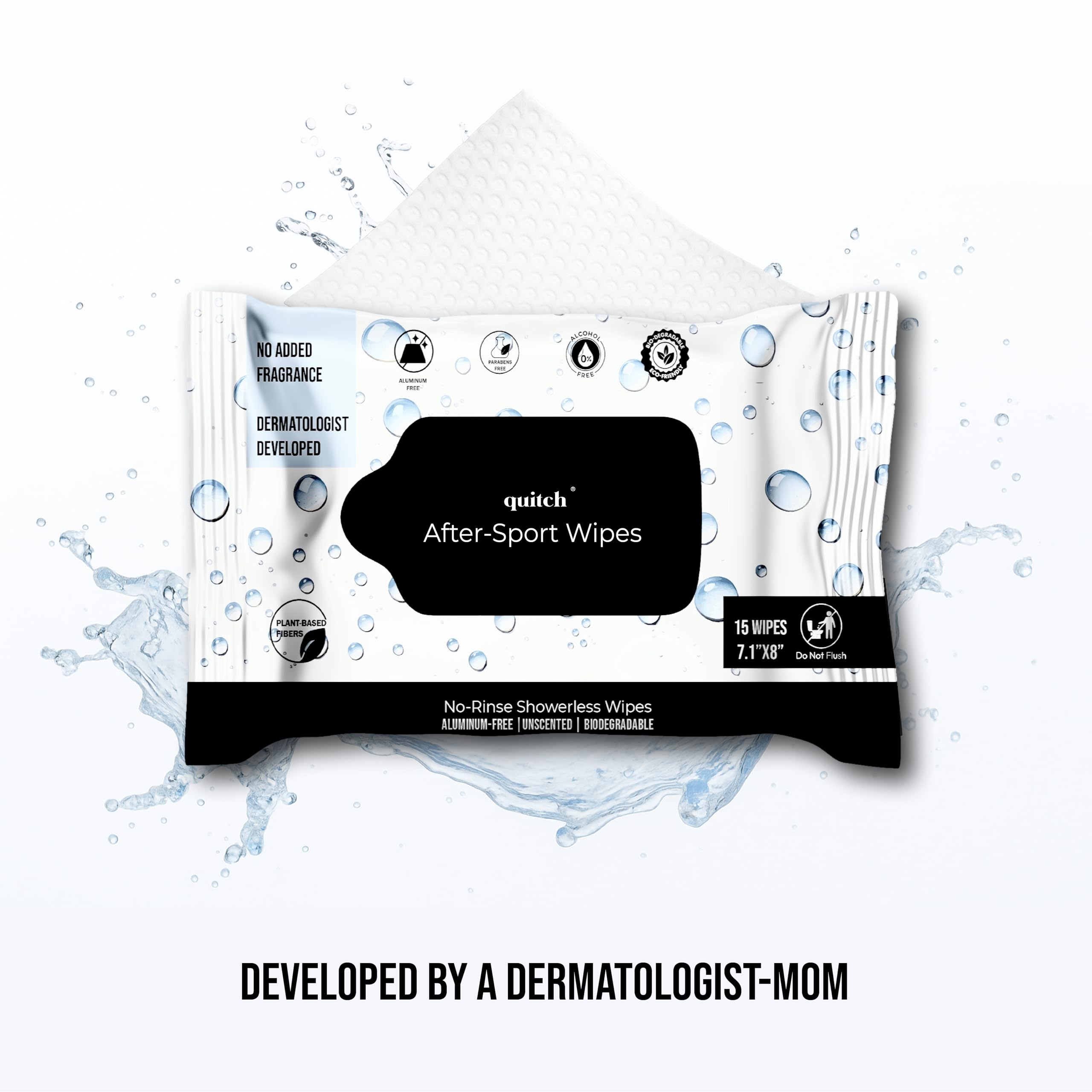 Quitch wipe on field for quick, no-rinse refresh during sports.
