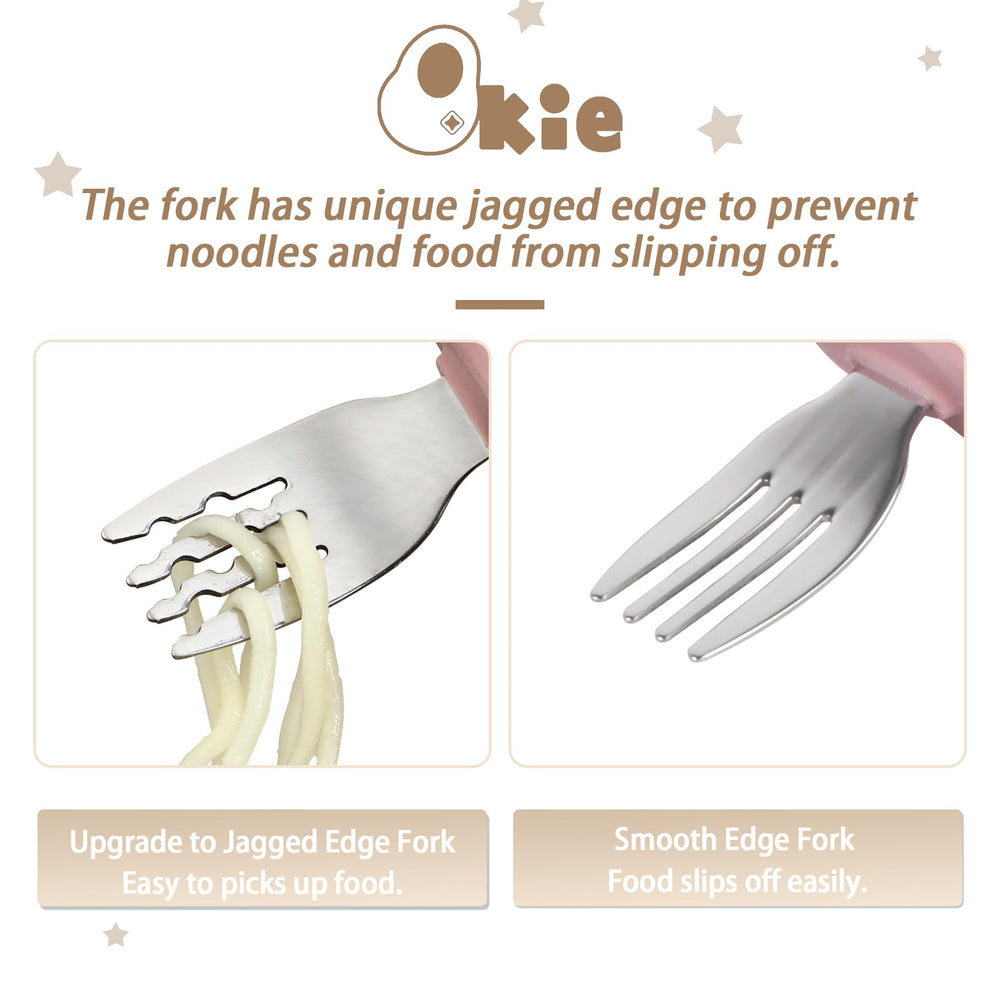 Qkie stainless-steel-ends provide durable, safe tips for scooping.