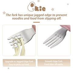 Qkie stainless-steel-ends provide durable, safe tips for scooping.