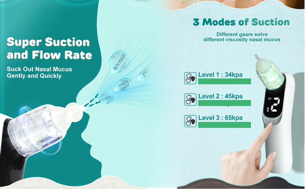 Qulief nasal aspirator easy cleaning image emphasizes rinsable parts for quick hygiene.