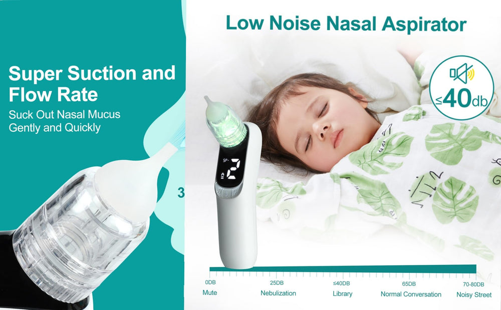 Qulief nasal aspirator silicone tips close-up for skin-friendly, soft-touch contact with newborn noses.