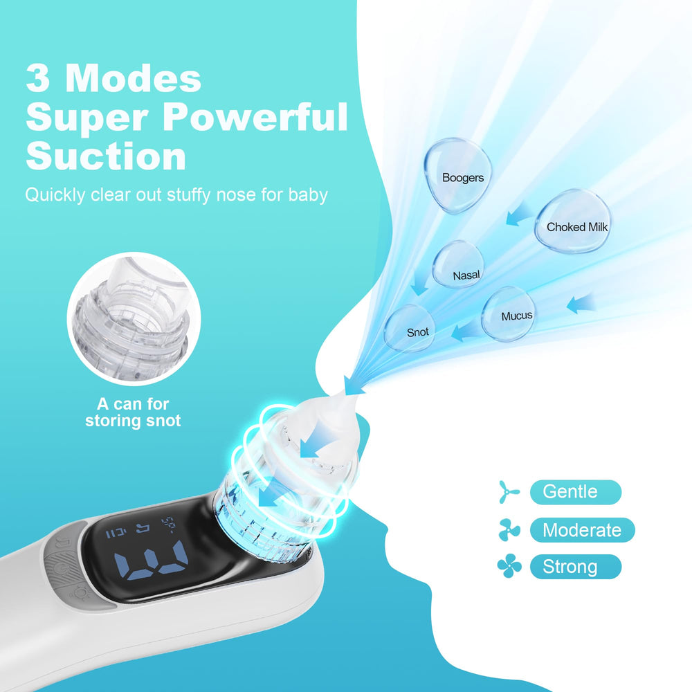 Qulief nasal aspirator three suction levels offer customizable comfort.