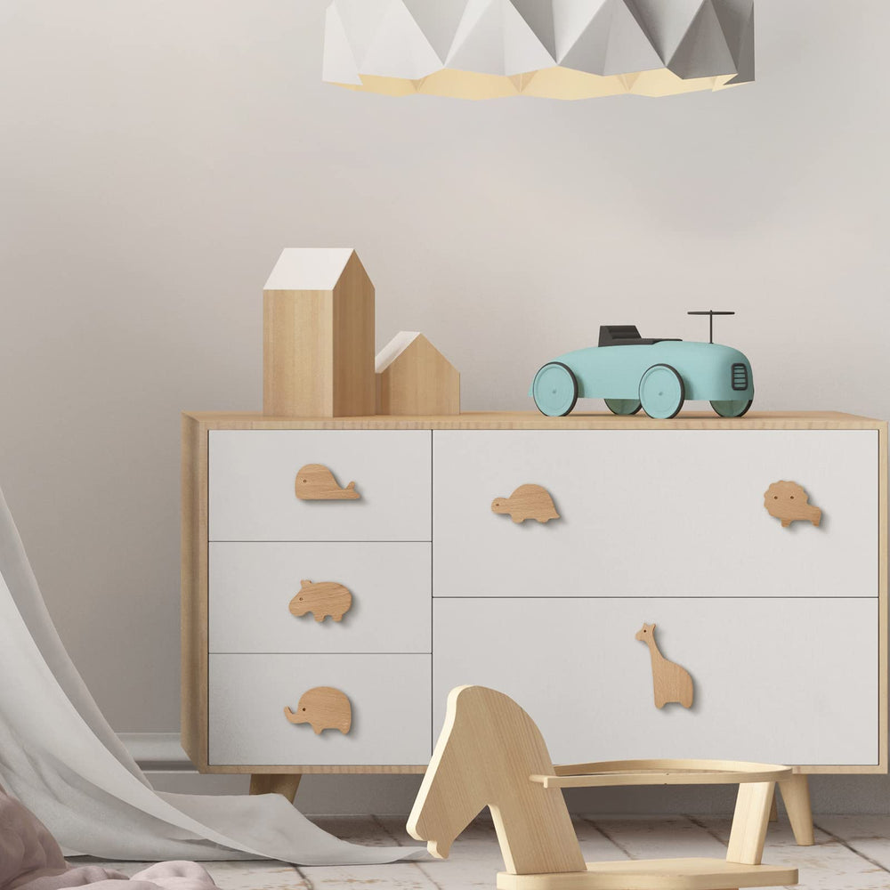 Qunclay giraffe knob brings whimsy and height-inspired interest to dressers