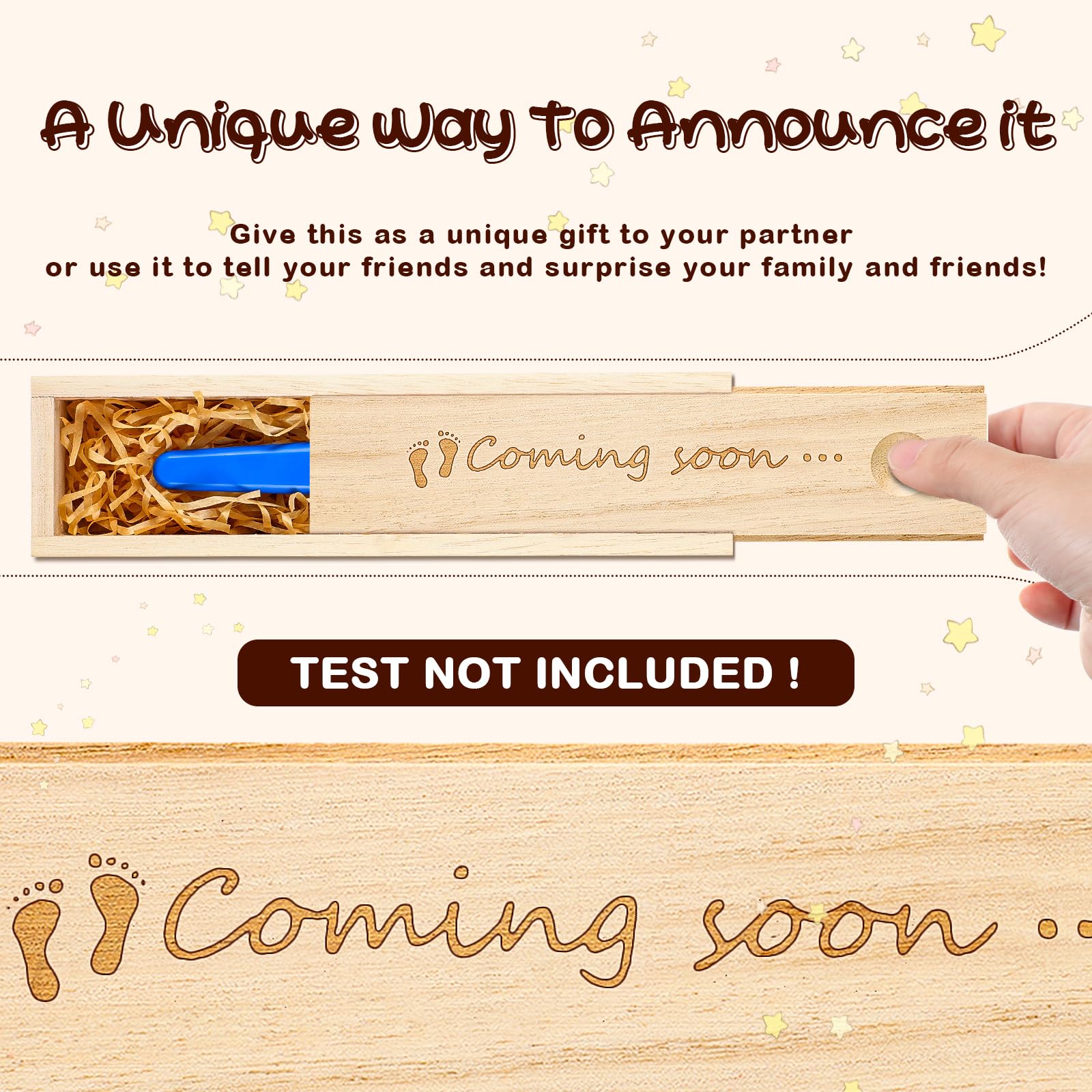 Qunclay pregnancy test keepsake box raffia detail conveys natural charm and gift-ready presentation.