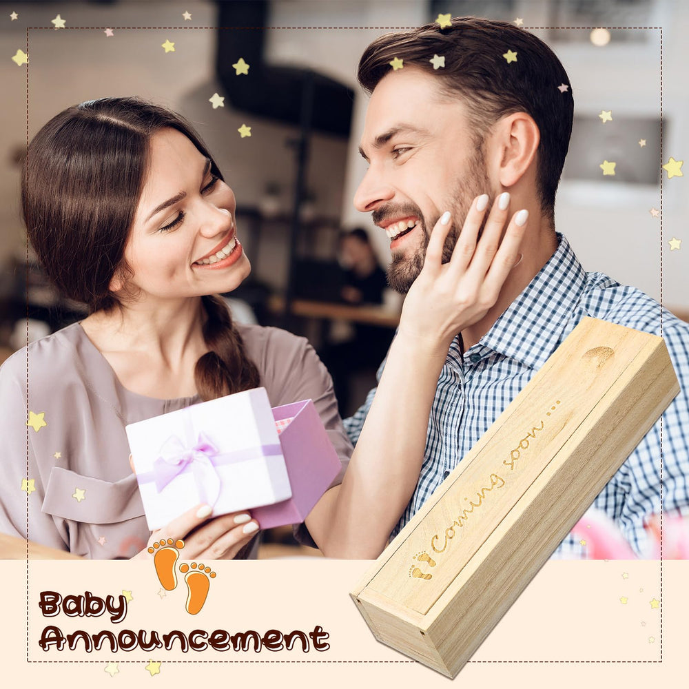Qunclay pregnancy test keepsake box dimensions illustrate a compact, sturdy storage case.