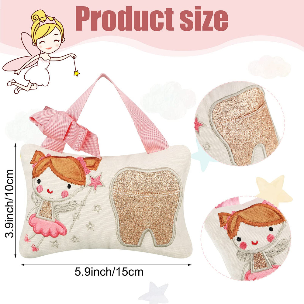 Qunclay tooth pillow pocket features a fairy motif, ideal for tooth-loss rituals.