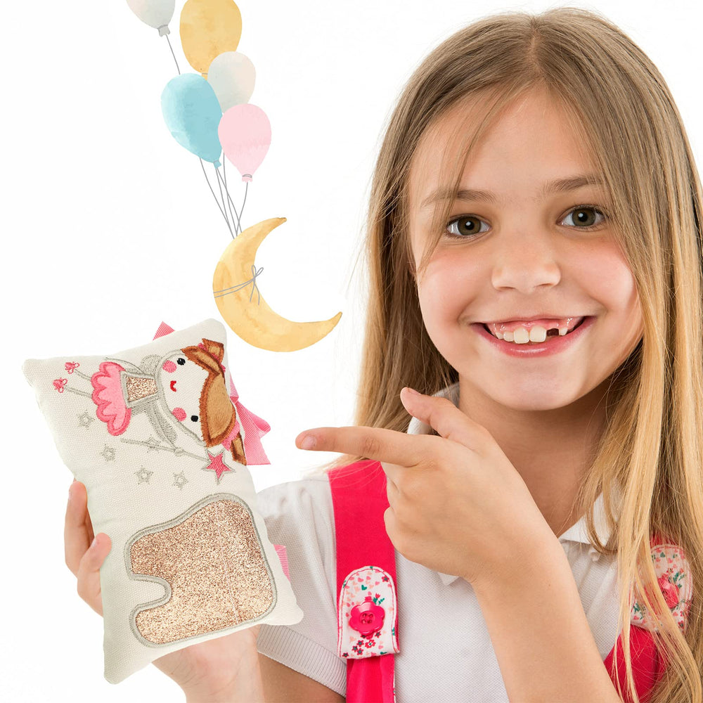 Qunclay tooth pillow size 3.9 by 5.9 inches for small hands.