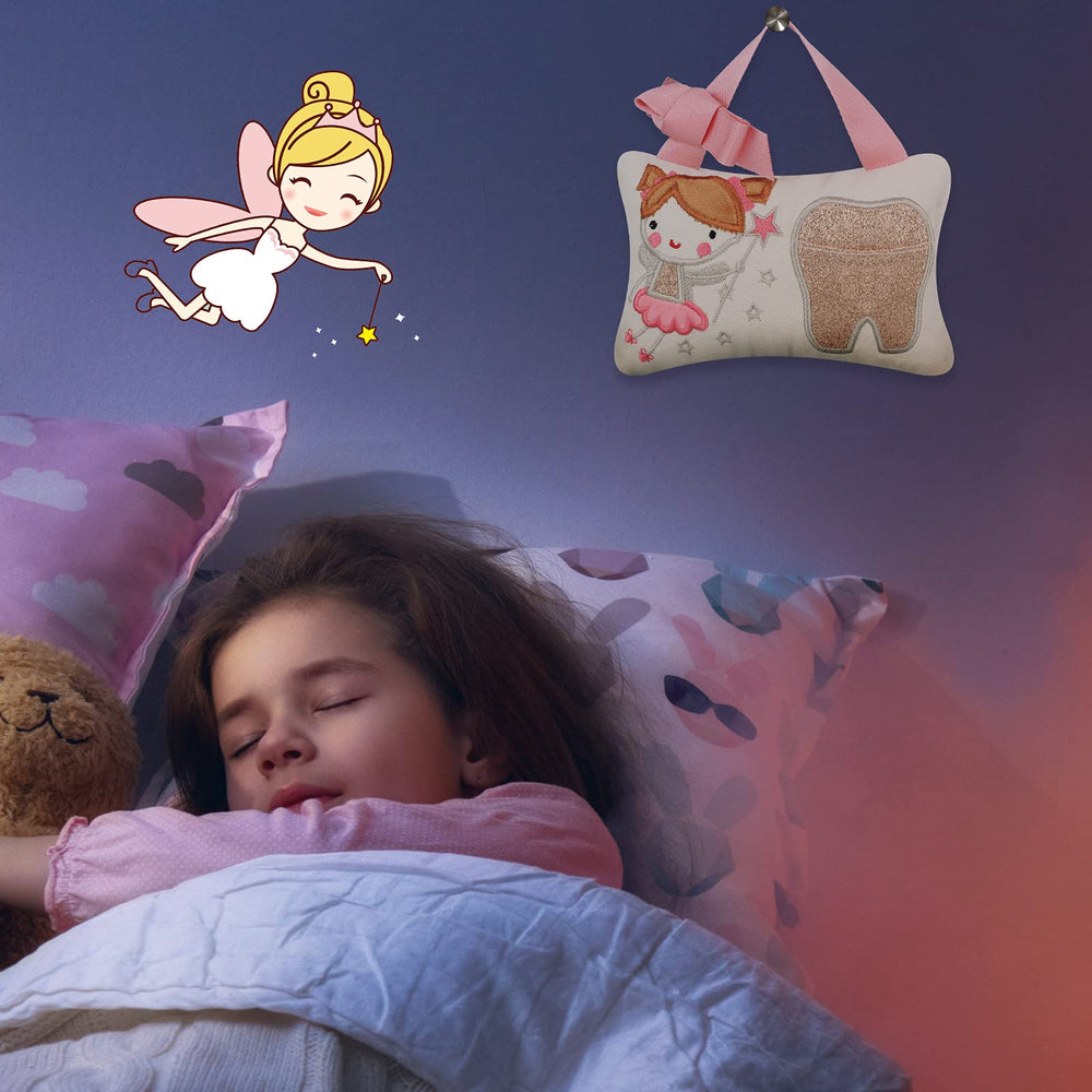Qunclay pocket tooth pillow adds a playful room accent for kids.