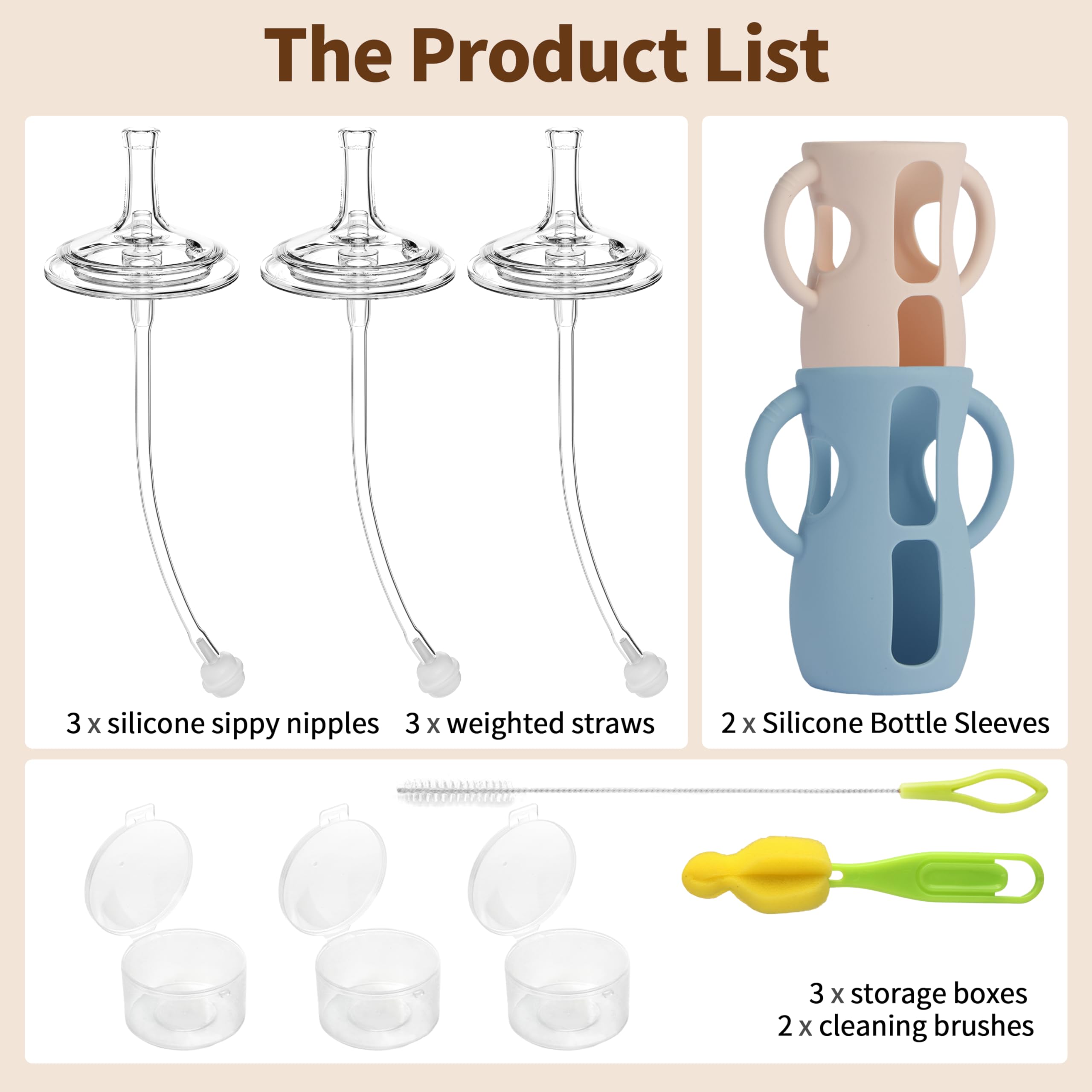 Qunland cleaning brushes help maintain hygienic feeding gear after use.