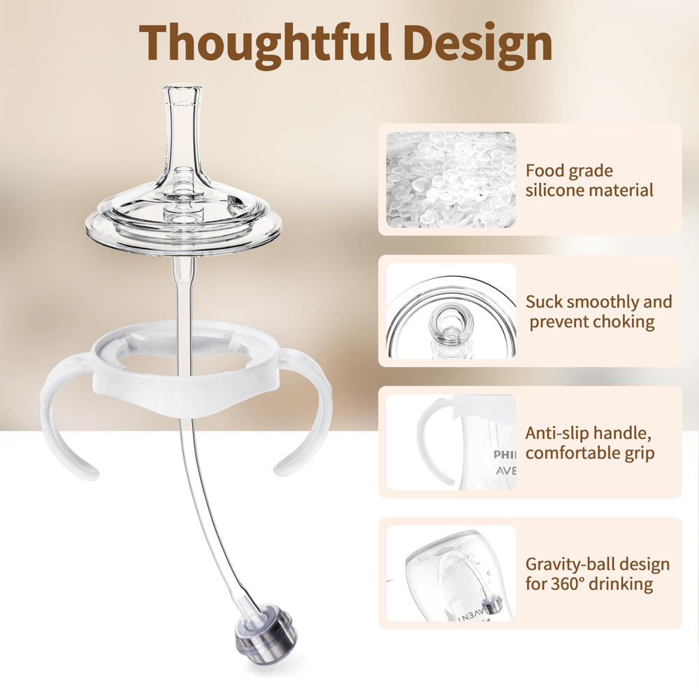 Qunland ergonomic baby-handles improve grip for independent drinking moments.
