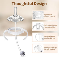 Qunland ergonomic baby-handles improve grip for independent drinking moments.