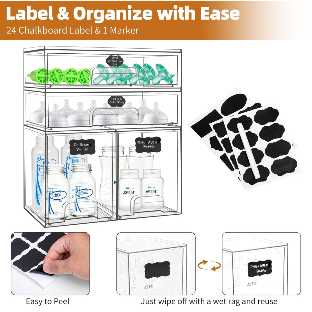 Qunland labels included chalkboard labels enable easy labeling