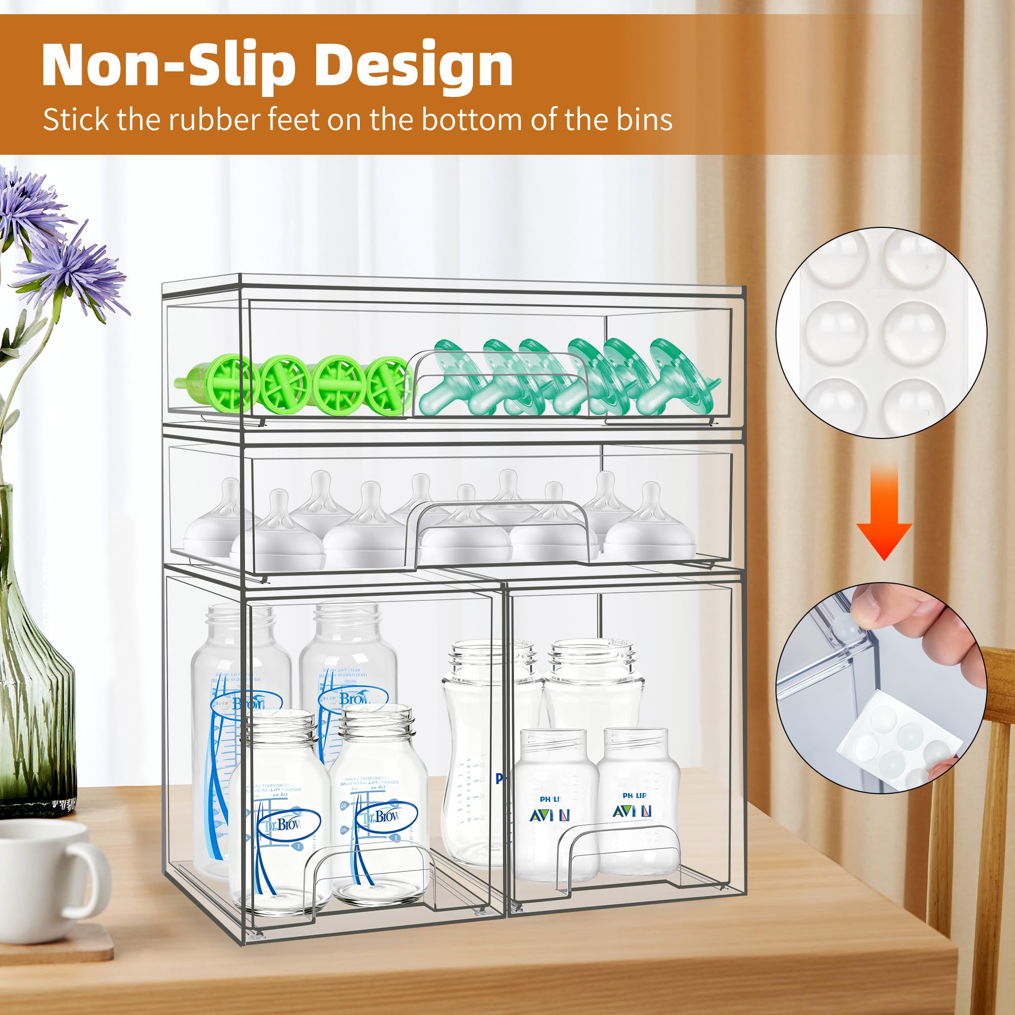 Qunland multi-purpose storage bins suit nursery bathroom and pantry needs
