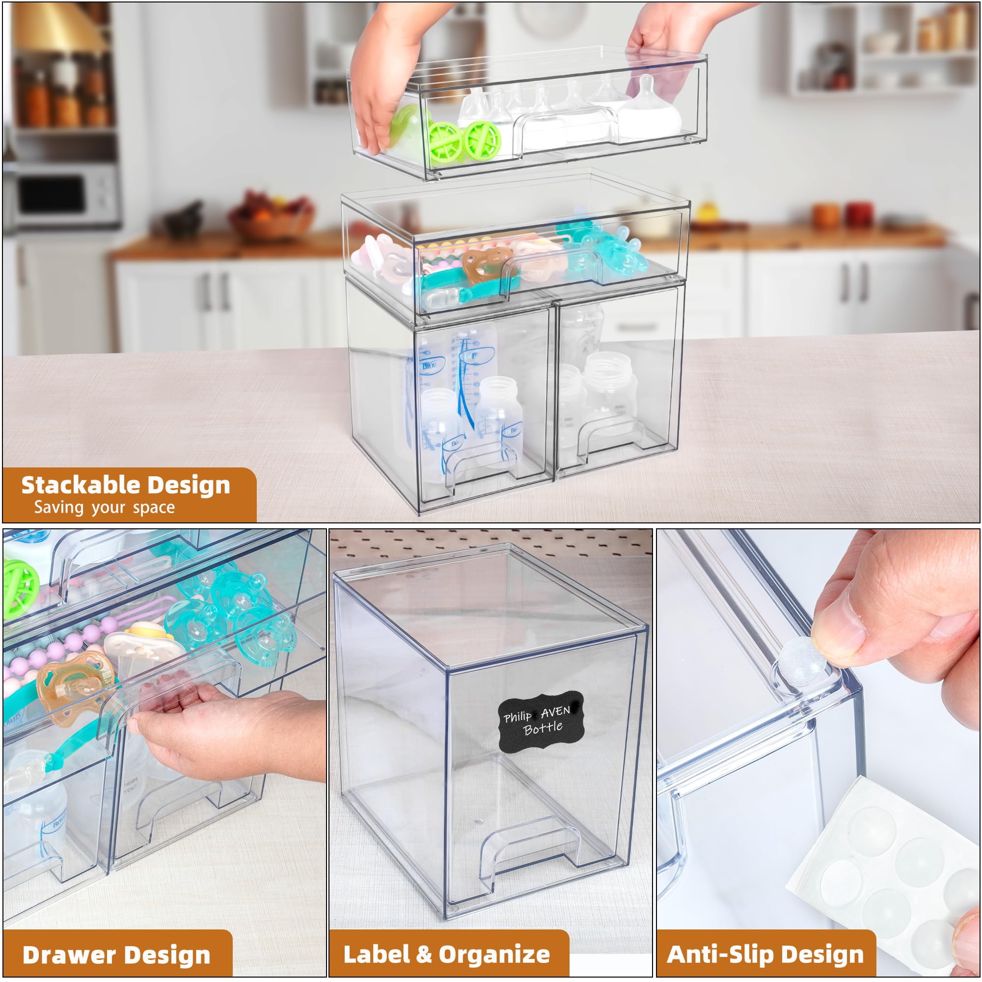 Qunland non-slip pads and smooth pull-out handles ensure stable access