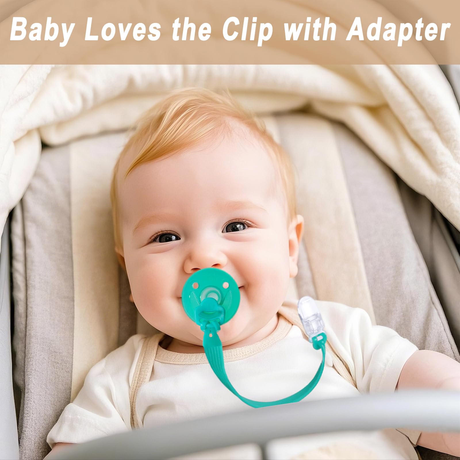 Qunland silicone pacifier clip supports newborns by keeping pacifiers handy.