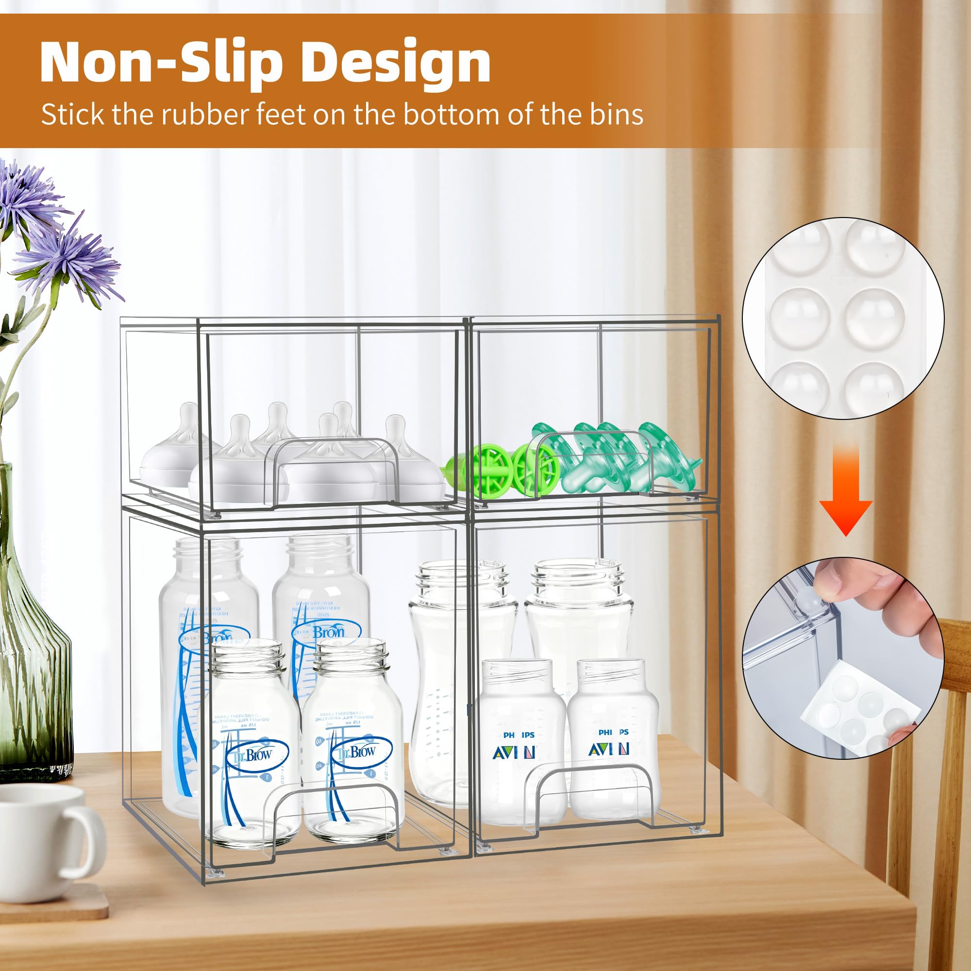 Qunland smooth-pull handles provide easy, stable access to newborn essentials.