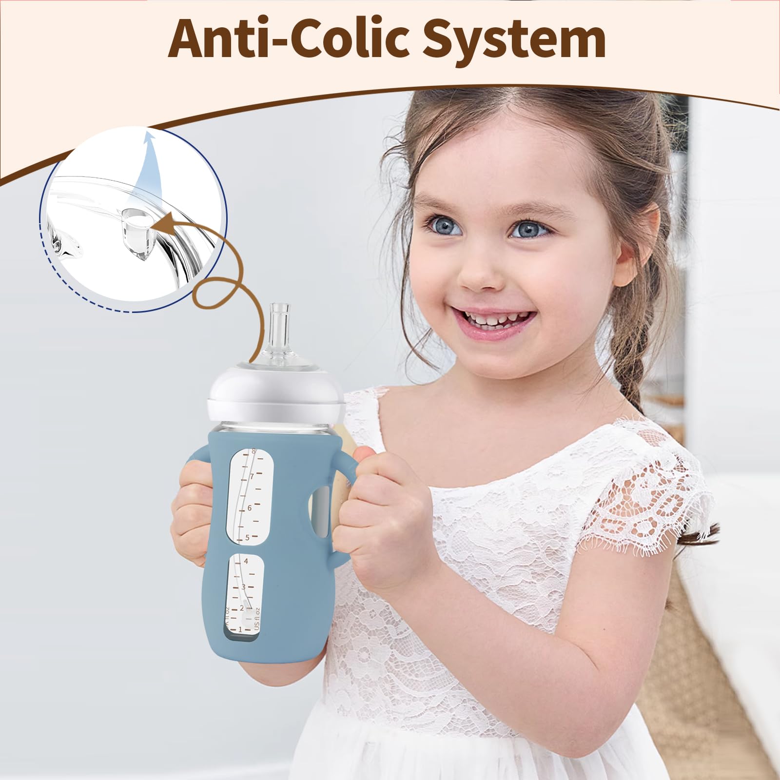 Qunland weighted straw attachment enabling comfortable at-any-angle sipping for babies.
