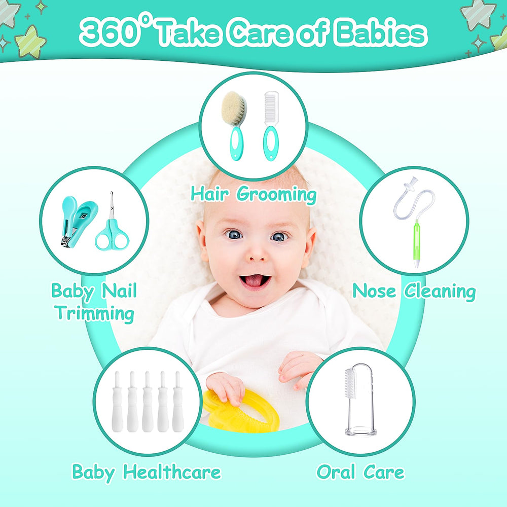 Qunlions Life 23-in-1 baby kit hair brush soft bristles for tender scalp.