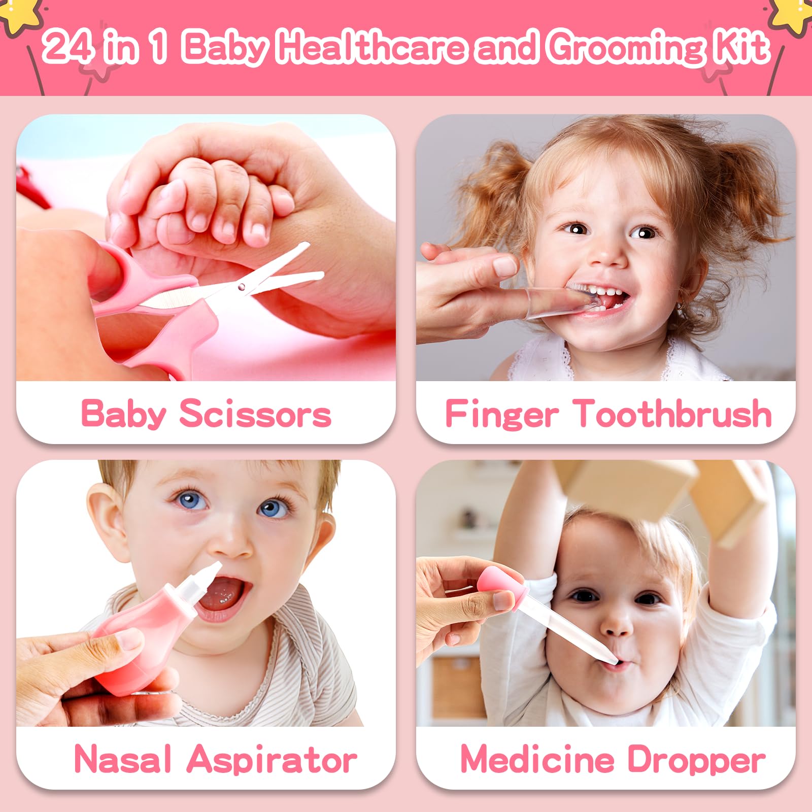 Qunlions life baby grooming kit baby brush with soft bristles for gentle brushing.