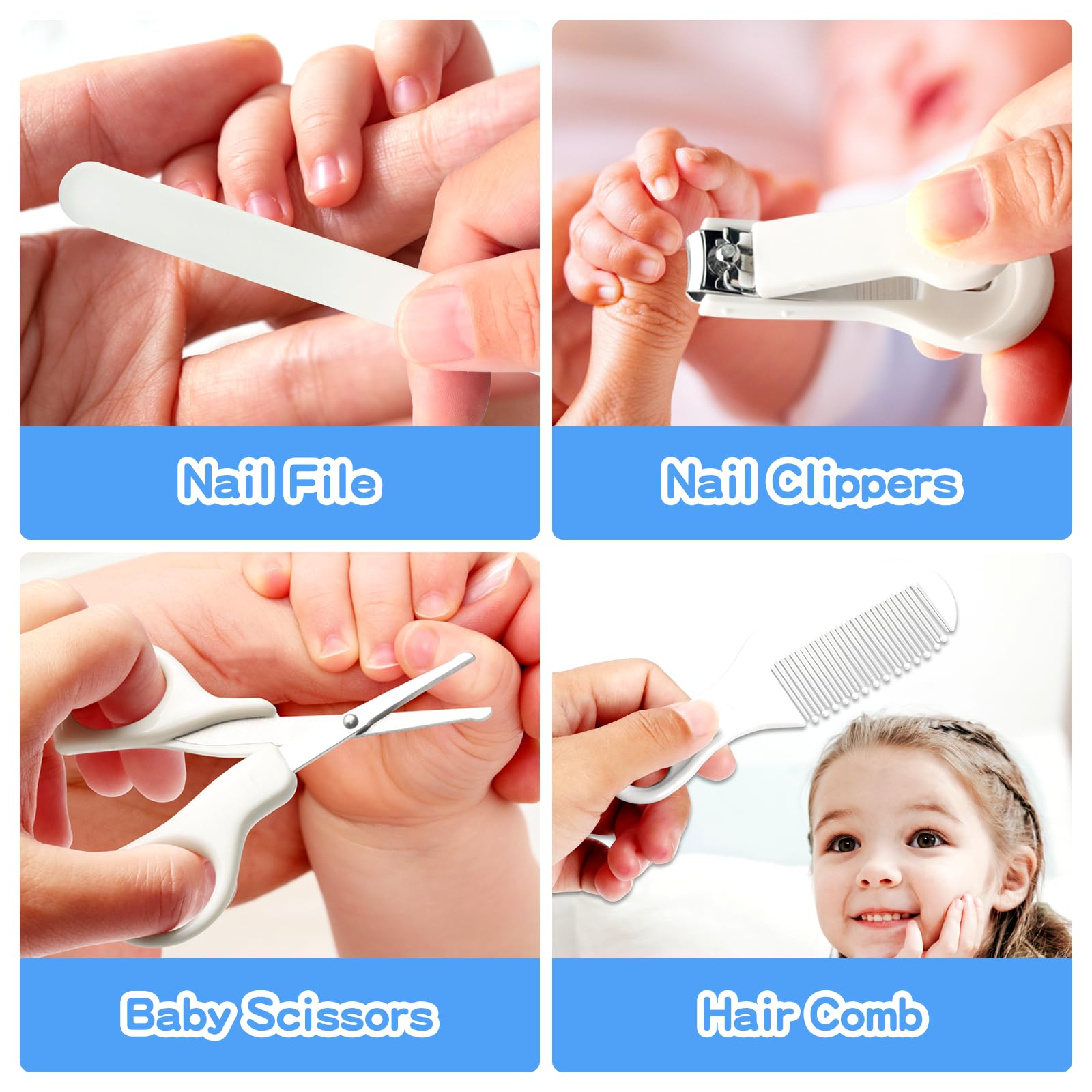 Qunlions life baby hairbrush and comb set for gentle grooming.