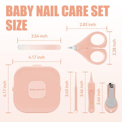 Qunlions life baby nail care set pink glass nail file smooths edges on tiny nails