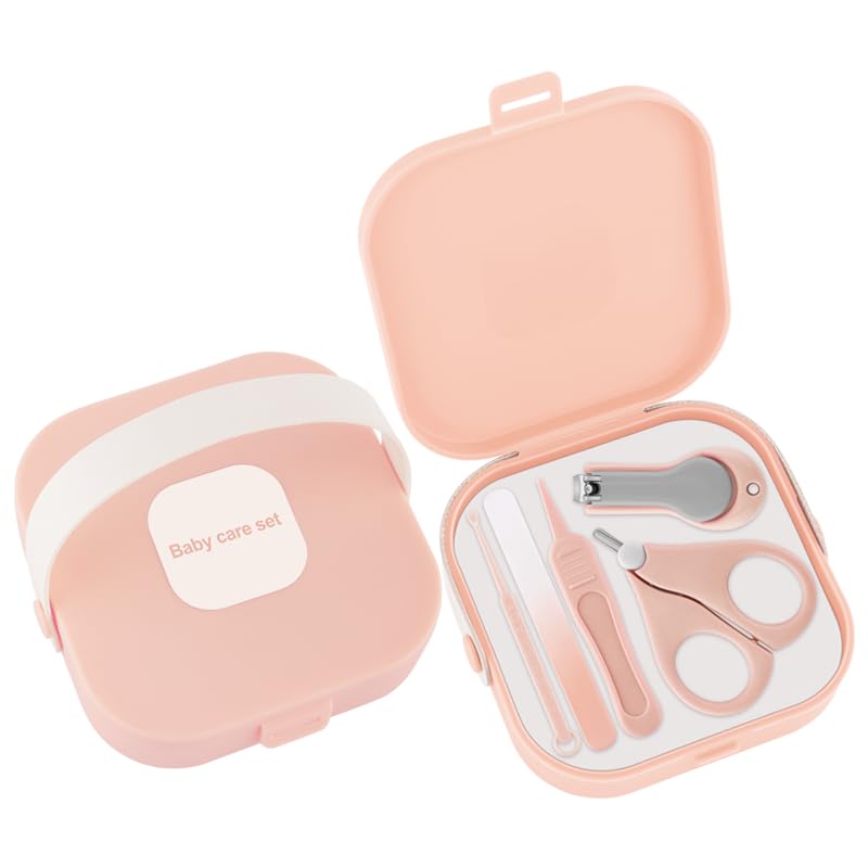 Qunlions life baby nail care set pink nail clippers for safe, precise trimming