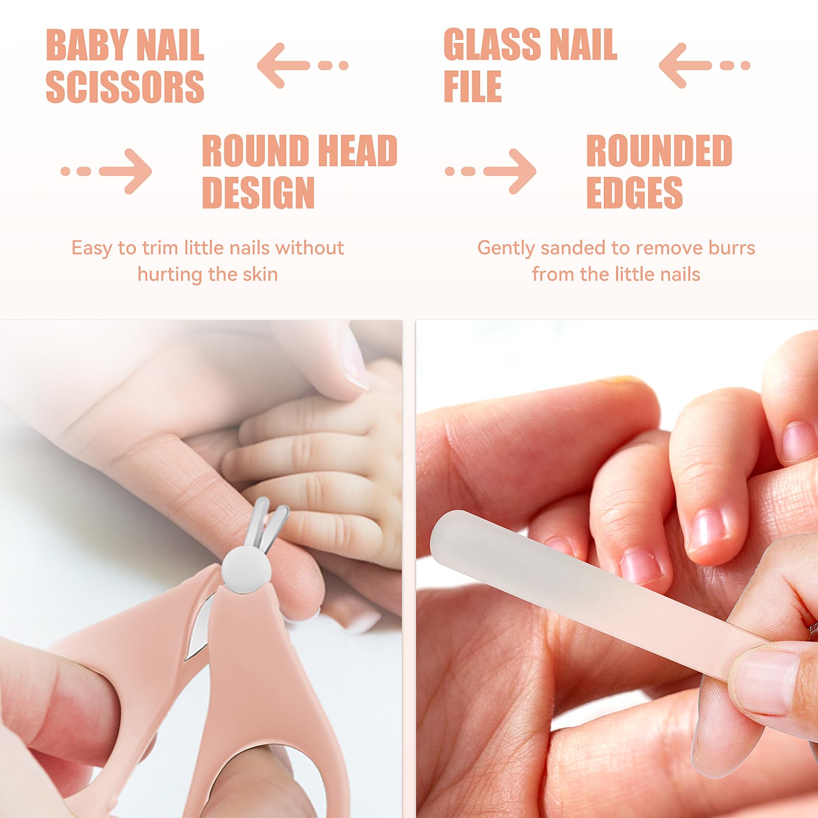Qunlions life baby nail care set pink nose cleaner tweezers for gentle nasal care