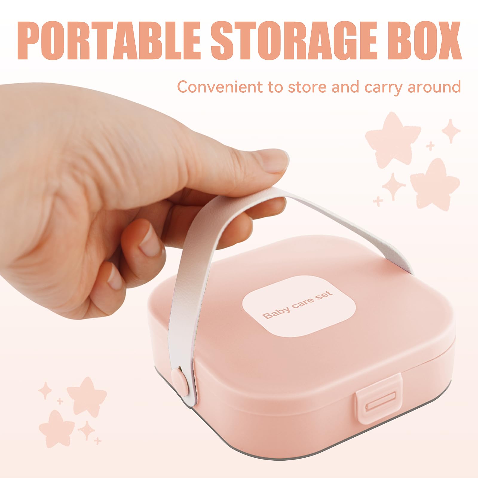 Qunlions life baby nail care set pink travel-friendly kit for on-the-go care