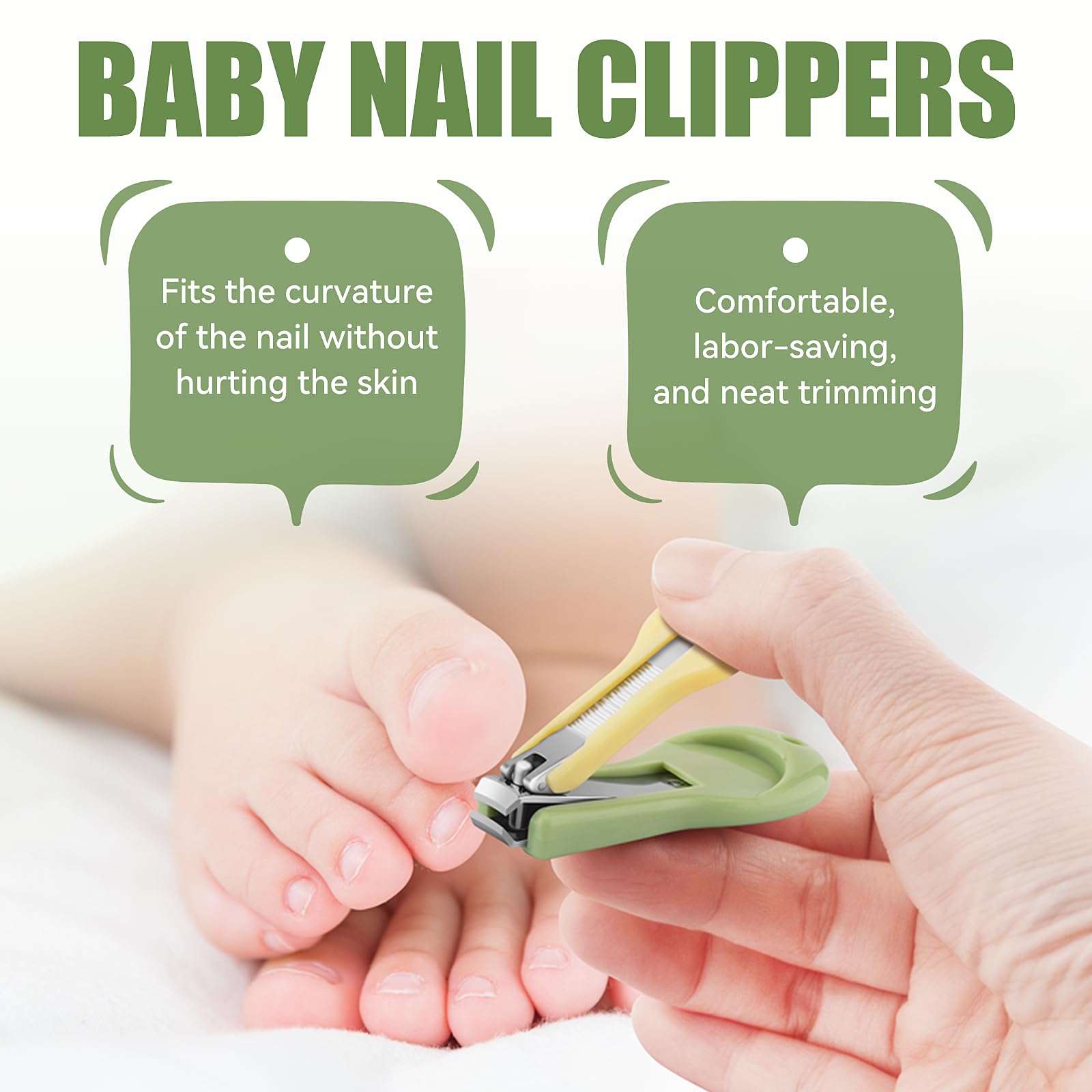 Qunlions Life nail scissors with rounded tips for precise, gentle cuts.