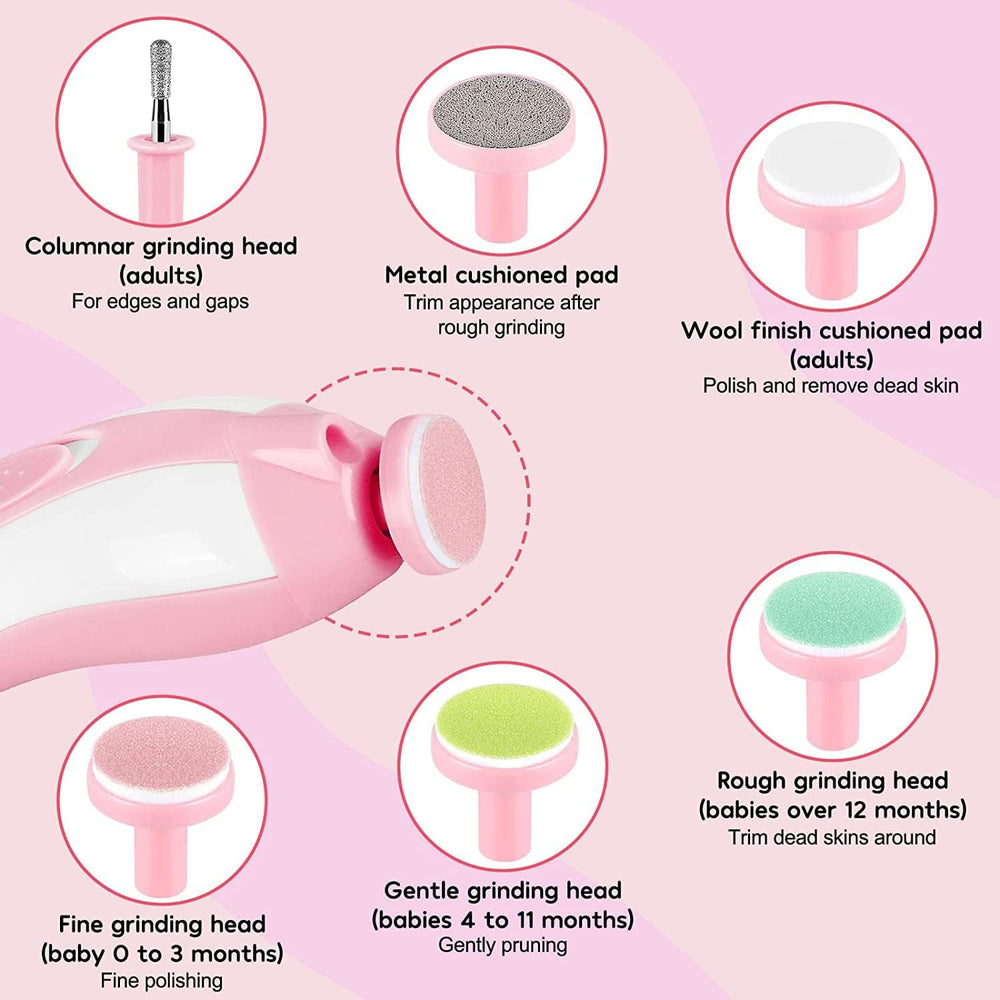 Qunlions life nail trimmer provides multiple grinding heads for various ages.