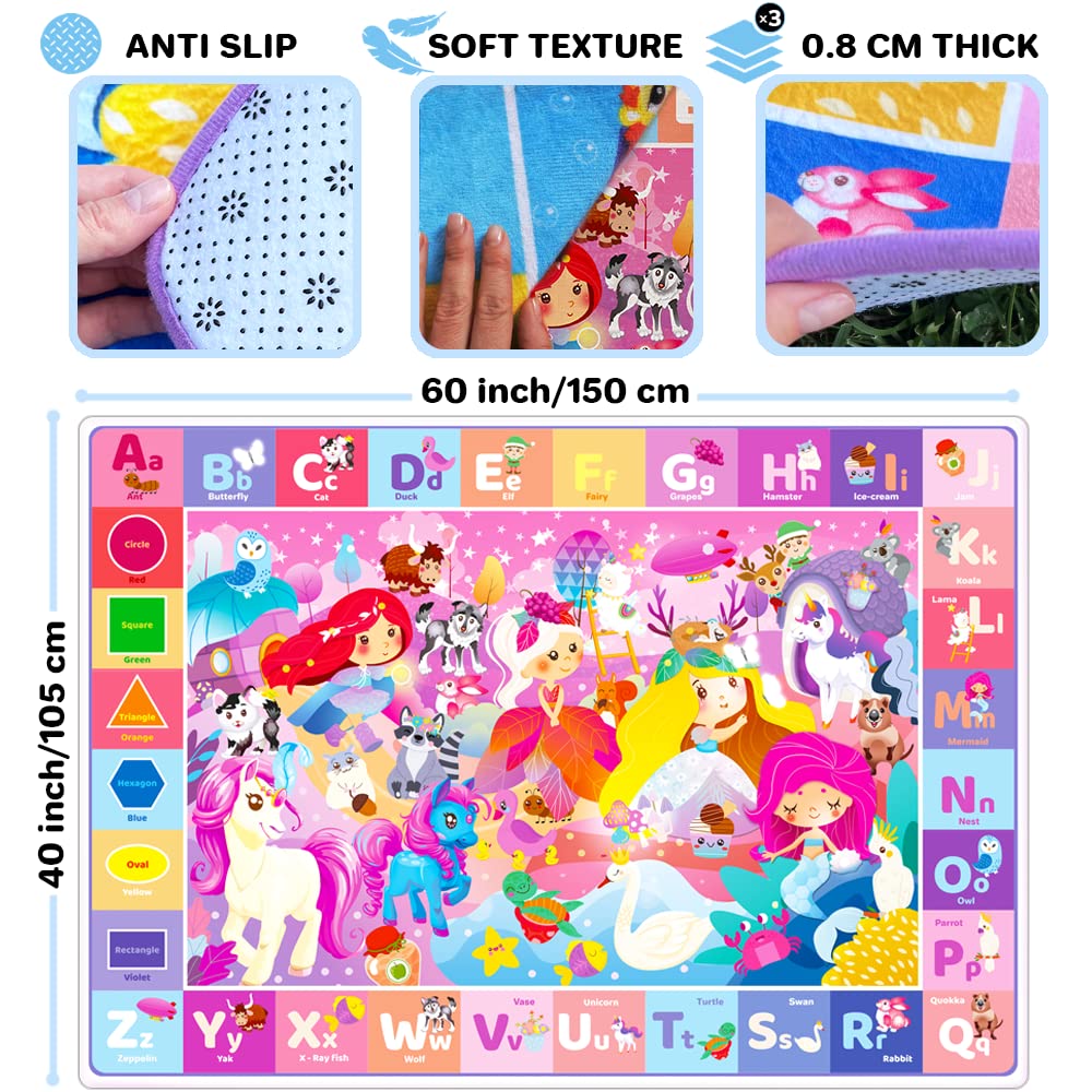 Quokka 60x40-inch playmat provides a spacious, safe crawl area for babies.