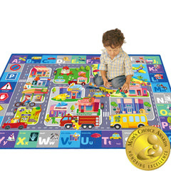 QUOKKA ABC Floor Play Mat with city design supports early learning and imaginative play