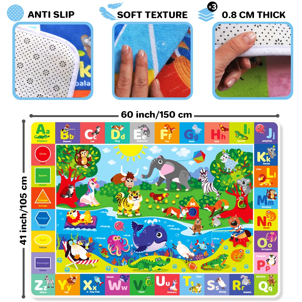 QUOKKA non-slip backing keeps the rug in place during fun.