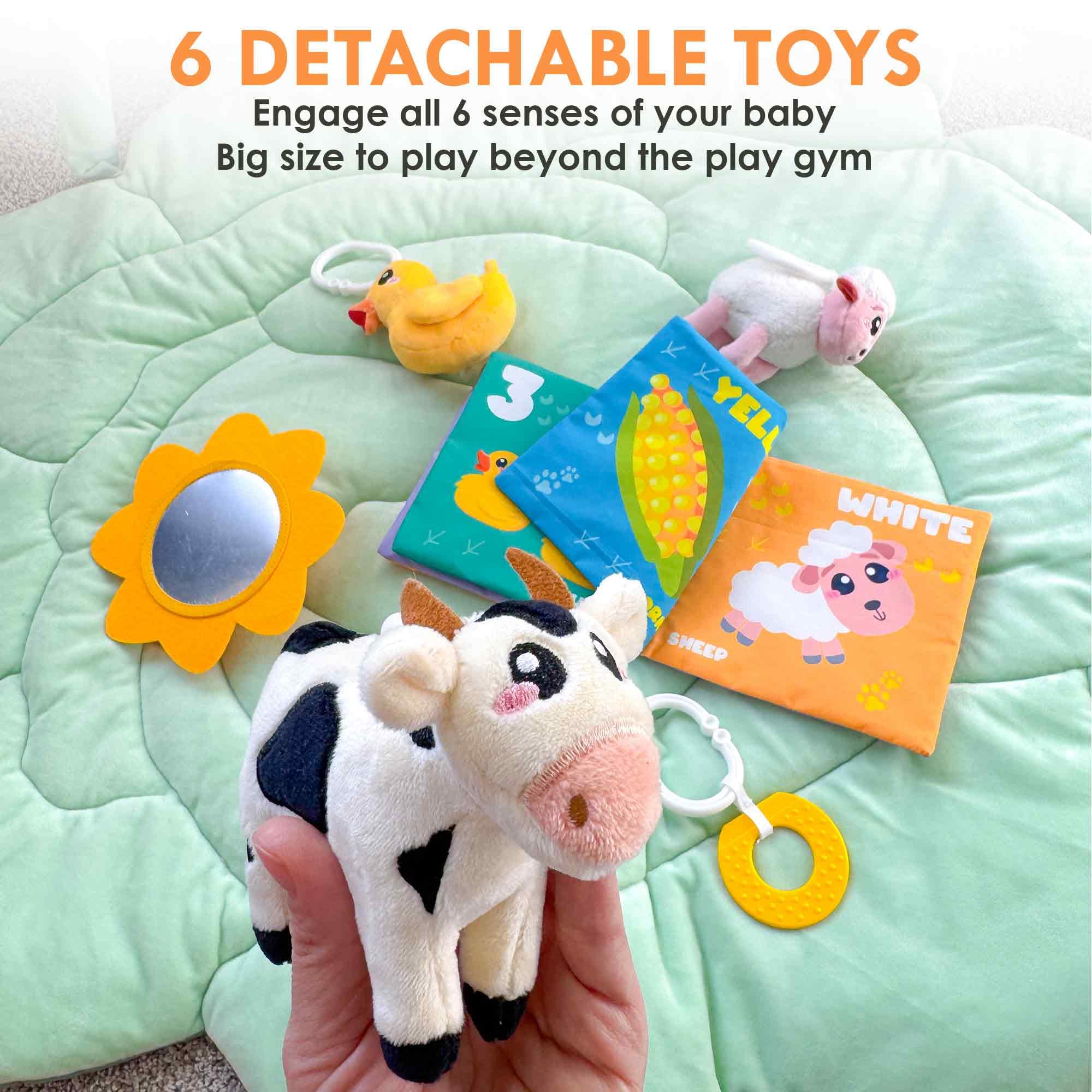 QUOKKA Baby Play Gym XL six sensory toys stimulate senses