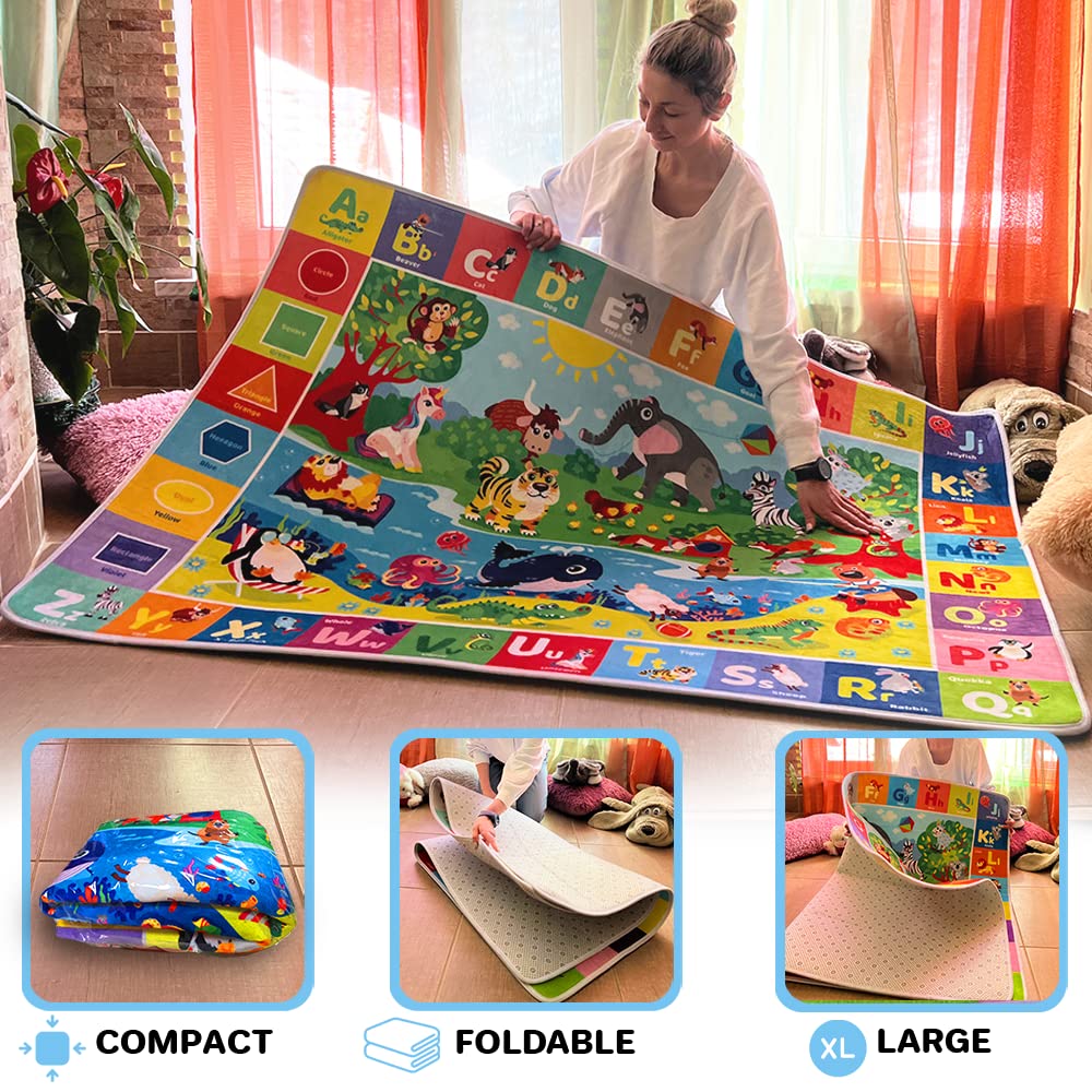 QUOKKA foldable mat stores flat for travel and storage.
