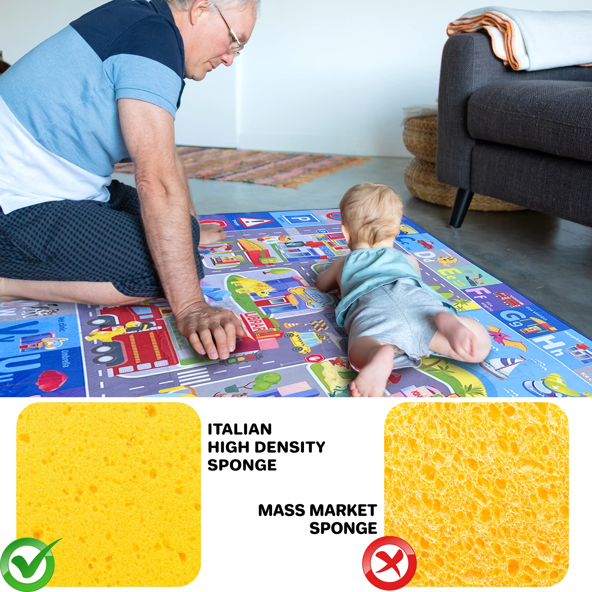 QUOKKA soft plush surface offers cozy comfort for tummy time