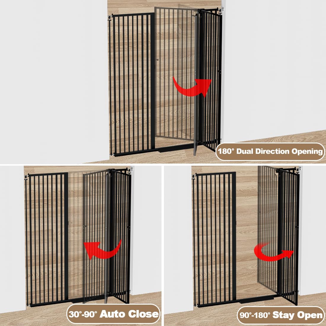 Qonimm durable steel gate in daily use in a living space