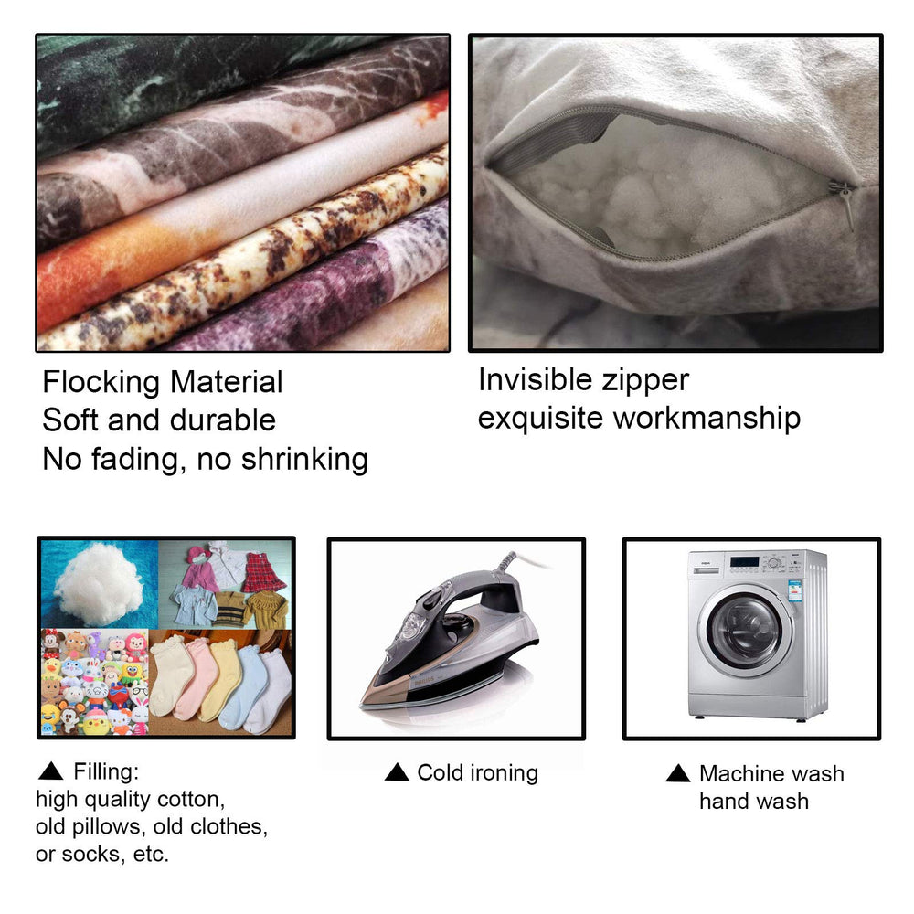 Qupace rock pillows cover set folded-pattern double-sided pebble print