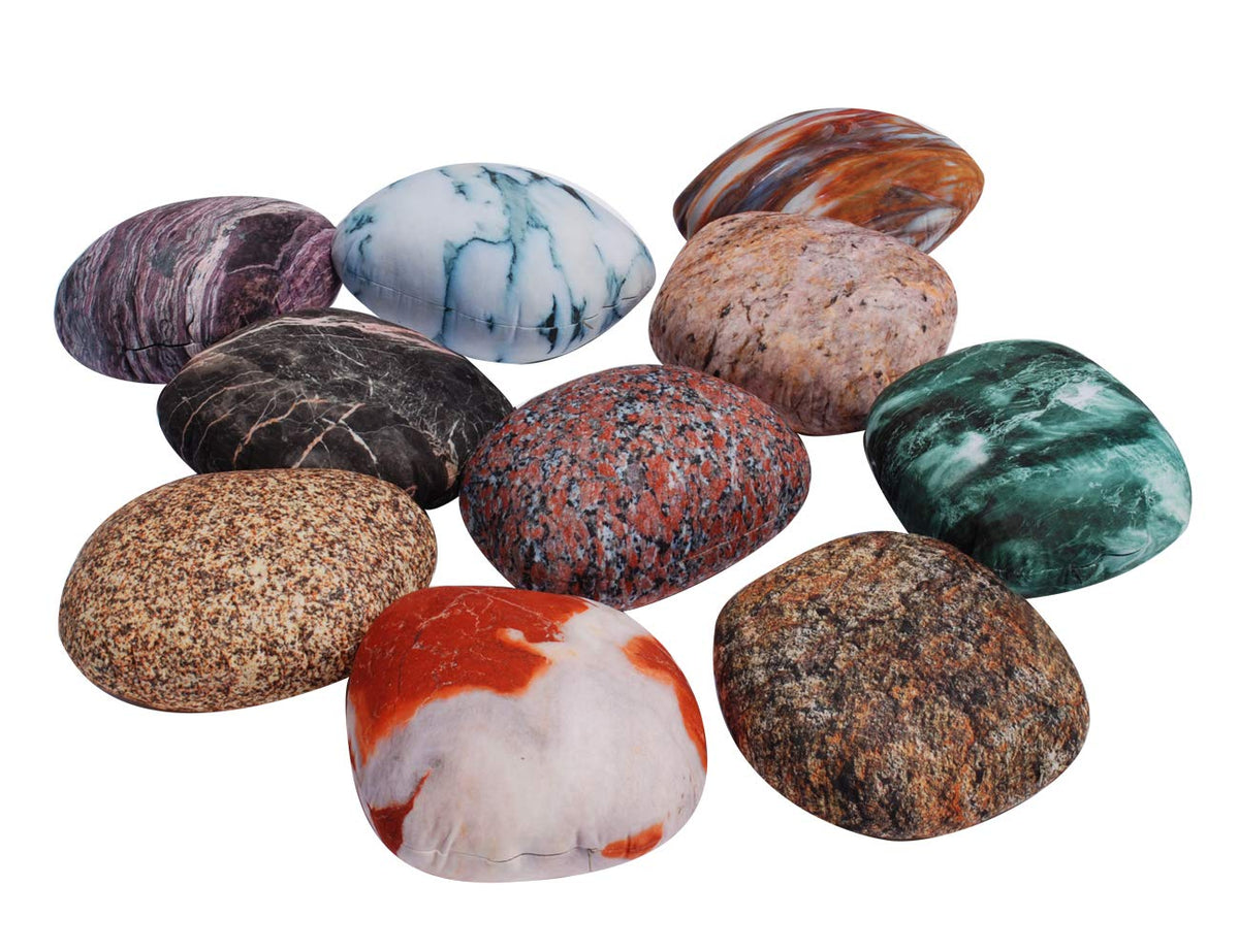Qupace rock pillows cover set front view for kids room decor